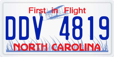 NC license plate DDV4819