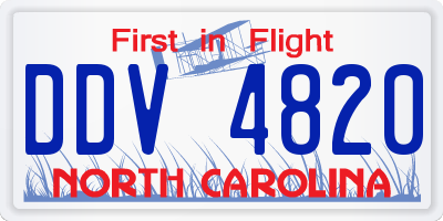 NC license plate DDV4820