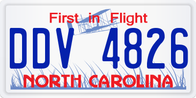 NC license plate DDV4826
