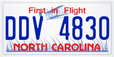 NC license plate DDV4830