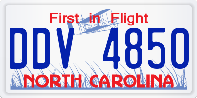 NC license plate DDV4850