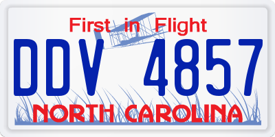 NC license plate DDV4857