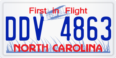 NC license plate DDV4863