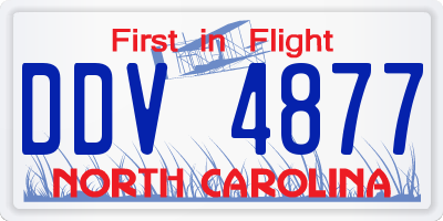 NC license plate DDV4877