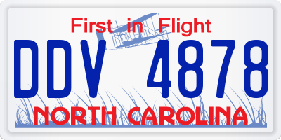 NC license plate DDV4878