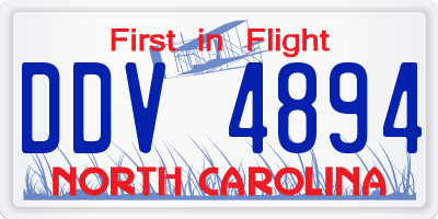 NC license plate DDV4894
