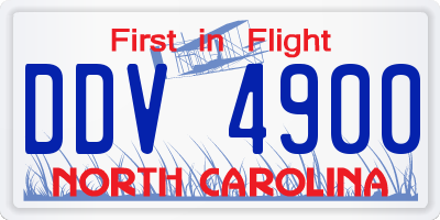 NC license plate DDV4900