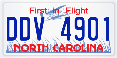 NC license plate DDV4901
