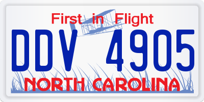 NC license plate DDV4905