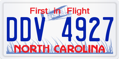 NC license plate DDV4927