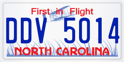 NC license plate DDV5014