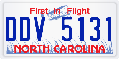 NC license plate DDV5131