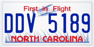 NC license plate DDV5189