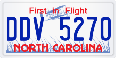 NC license plate DDV5270