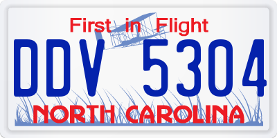 NC license plate DDV5304