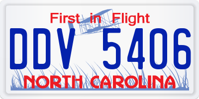 NC license plate DDV5406