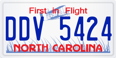 NC license plate DDV5424