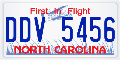 NC license plate DDV5456