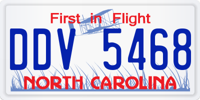 NC license plate DDV5468