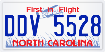 NC license plate DDV5528