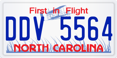 NC license plate DDV5564
