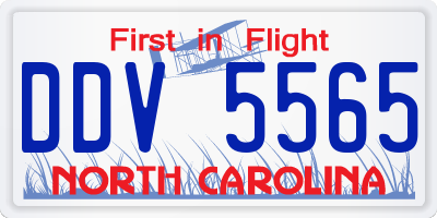 NC license plate DDV5565