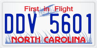 NC license plate DDV5601