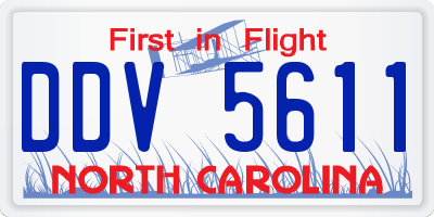 NC license plate DDV5611