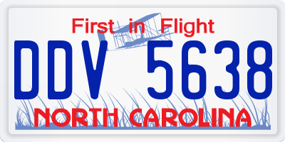 NC license plate DDV5638