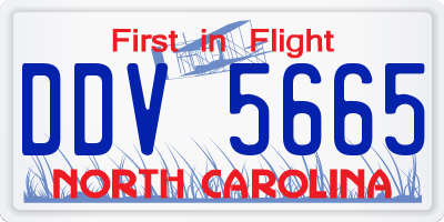 NC license plate DDV5665