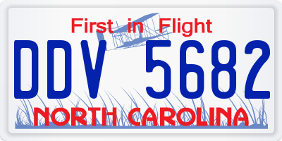 NC license plate DDV5682