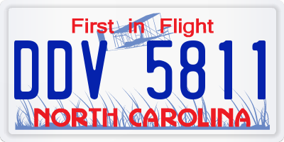 NC license plate DDV5811