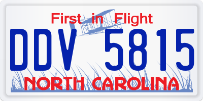 NC license plate DDV5815