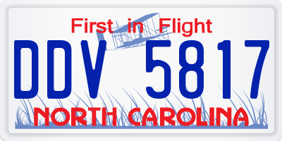 NC license plate DDV5817