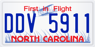 NC license plate DDV5911