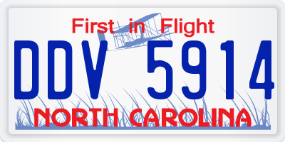 NC license plate DDV5914