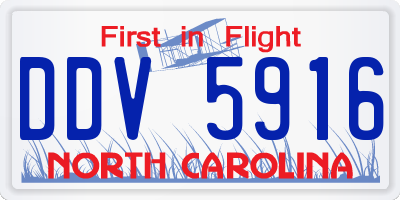NC license plate DDV5916