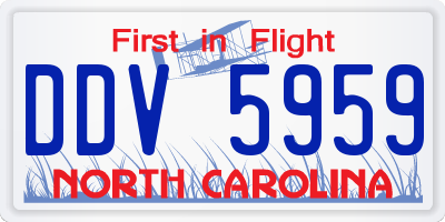 NC license plate DDV5959