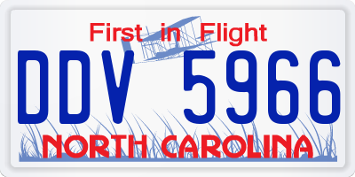 NC license plate DDV5966