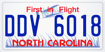 NC license plate DDV6018