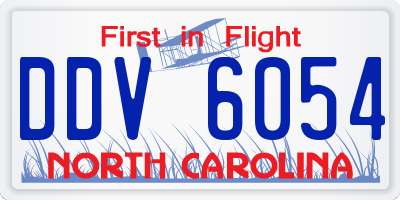 NC license plate DDV6054