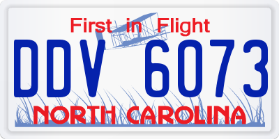 NC license plate DDV6073