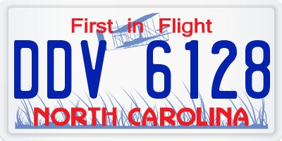 NC license plate DDV6128