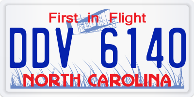 NC license plate DDV6140