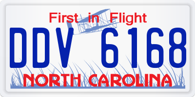 NC license plate DDV6168