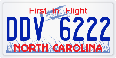 NC license plate DDV6222