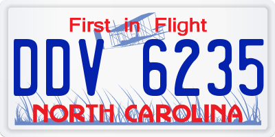 NC license plate DDV6235