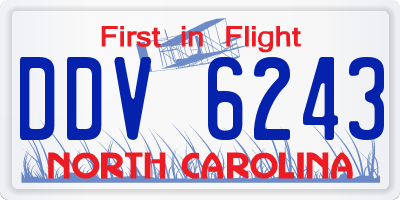 NC license plate DDV6243