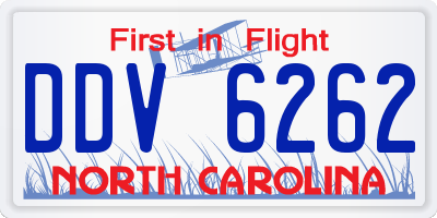 NC license plate DDV6262