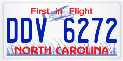 NC license plate DDV6272